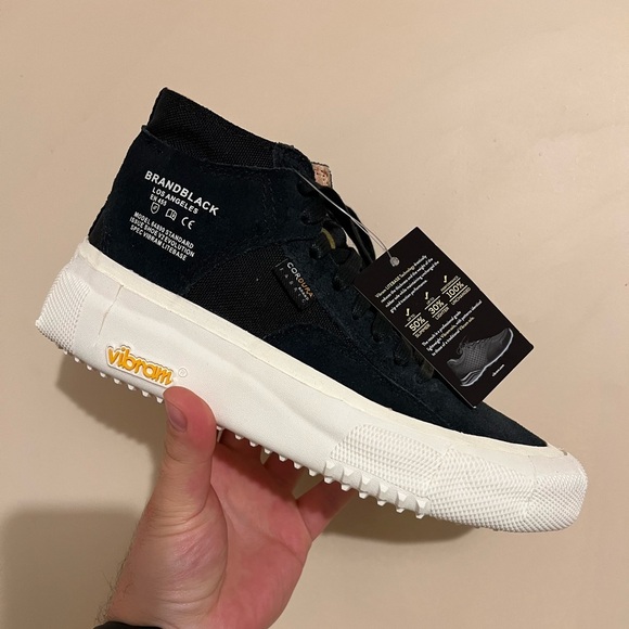 NWB Brandblack Black and White High-Top Sneakers - Picture 2 of 7